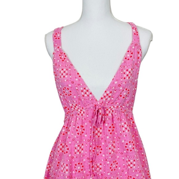 Hansel Printed Strappy-Back Mini Dress in Pink Size Medium - Picture 6 of 12